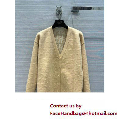 FENDI FF WOOL CARDIGAN BEIGE 2023