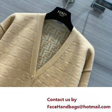 FENDI FF WOOL CARDIGAN BEIGE 2023