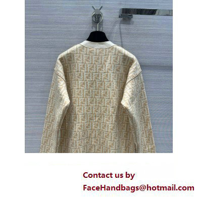 FENDI FF WOOL CARDIGAN BEIGE 2023