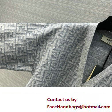 FENDI FF WOOL CARDIGAN GRAY 2023