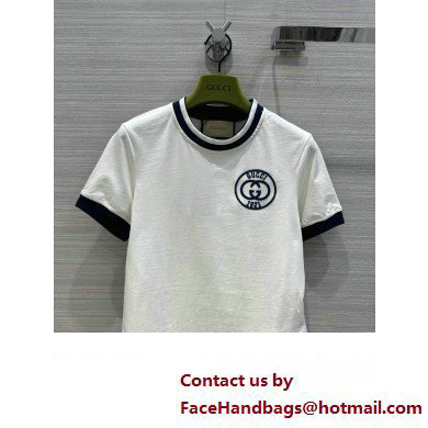 GUCCI Cotton jersey T-shirt with Gucci embroidery 2023