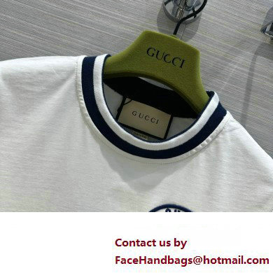 GUCCI Cotton jersey T-shirt with Gucci embroidery 2023