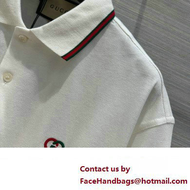 GUCCI Cotton piquet polo shirt with Web 717419 2023