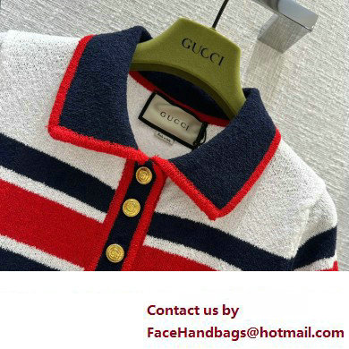 GUCCI Cotton striped polo top 743308 2023