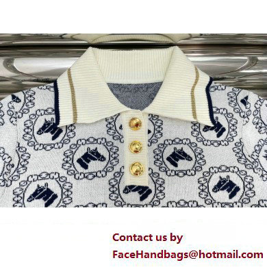 GUCCI Equestrian cotton jacquard polo top 2023