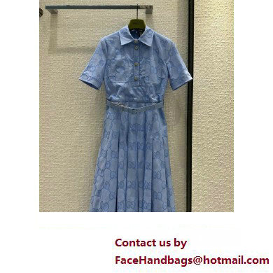 Gucci Cotton poplin midi dress blue 2023