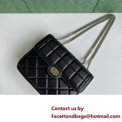 Gucci Deco small shoulder bag 740834 in quilted Leather Black 2023