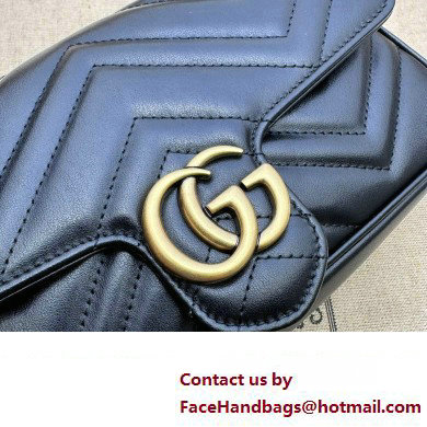 Gucci GG Marmont mini card case chain wallet 751526 Black 2023