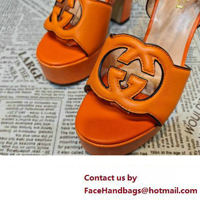 Gucci Heel 12cm Platform 3.5cm Interlocking G sandals 730022 Orange 2023