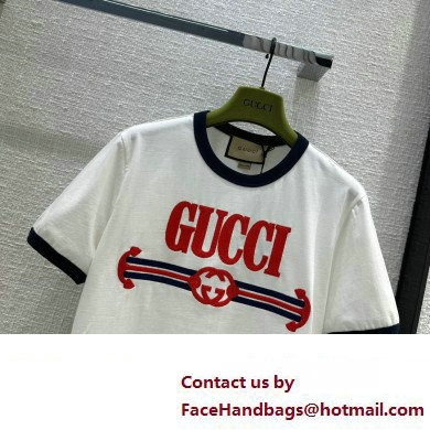 Gucci Interlocking G Web cotton jersey T-shirt off white 2023