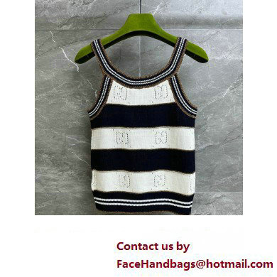 Gucci Striped GG cotton VEST BLACK/WHITE 2023