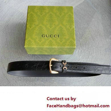 Gucci Width 3cm Caiman belt with crystal Horsebit 01 2023