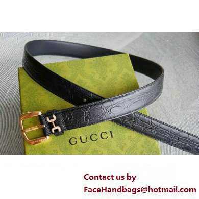 Gucci Width 3cm Caiman belt with crystal Horsebit 01 2023