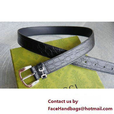 Gucci Width 3cm Caiman belt with crystal Horsebit 02 2023