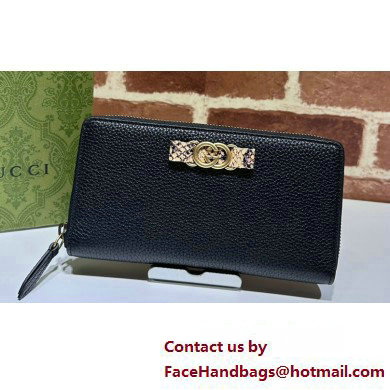 Gucci Zip wallet with Interlocking G python bow 750458 Black 2023