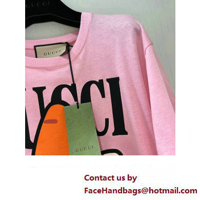 Gucci animal print cotton T-shirt pink 717422 2023