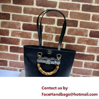 Gucci leather Diana medium tote bag 750394 Black 2023