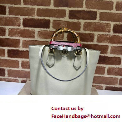 Gucci leather Diana medium tote bag 750394 White 2023