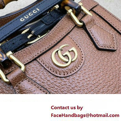 Gucci leather Diana mini tote bag 739079 Brown 2023