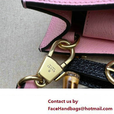 Gucci leather Diana mini tote bag 739079 Pink 2023