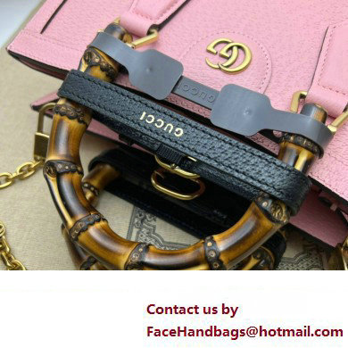 Gucci leather Diana small shoulder bag 735153 Pink 2023