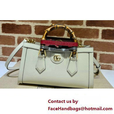 Gucci leather Diana small shoulder bag 735153 White 2023