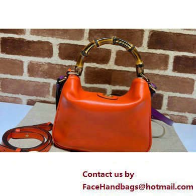 Gucci leather Diana small shoulder bag 746251 Orange 2023