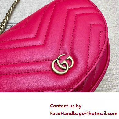 Gucci leather GG Marmont matelasse chain mini bag 746431 Red 2023