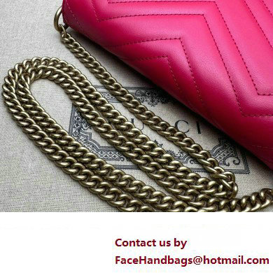 Gucci leather GG Marmont matelasse chain mini bag 746431 Red 2023