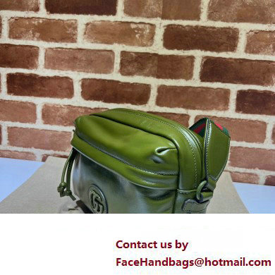 Gucci leather Shoulder bag with tonal Double G 725696 Green 2023