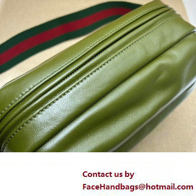 Gucci leather Shoulder bag with tonal Double G 725696 Green 2023