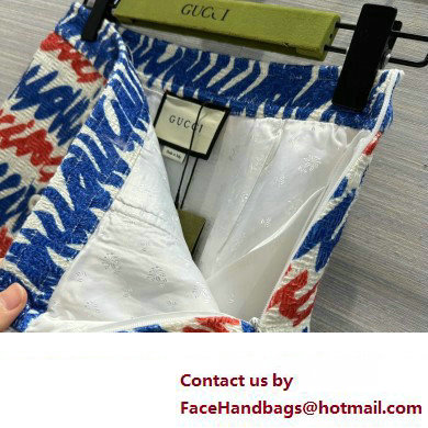 Gucci script print skirt 2023