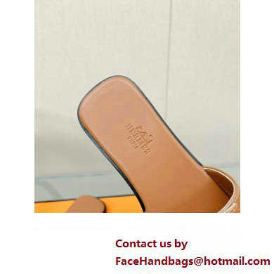 Hermes Giulia FLAT sandal in calfskin tan 2023