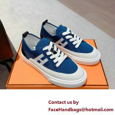 Hermes Knit and calfskin Deep Women/Men Sneakers 01 2023