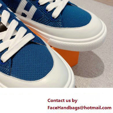 Hermes Knit and calfskin Deep Women/Men Sneakers 01 2023