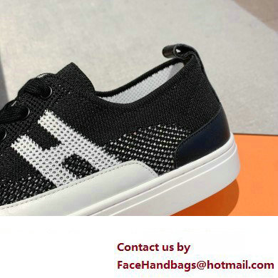 Hermes Knit and calfskin Deep Women/Men Sneakers 02 2023