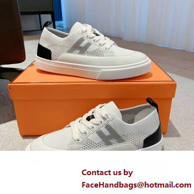 Hermes Knit and calfskin Deep Women/Men Sneakers 03 2023