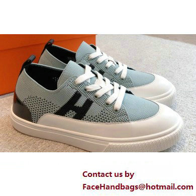 Hermes Knit and calfskin Deep Women/Men Sneakers 04 2023