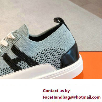 Hermes Knit and calfskin Deep Women/Men Sneakers 04 2023