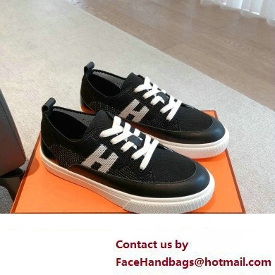 Hermes Knit and calfskin Deep Women/Men Sneakers 05 2023