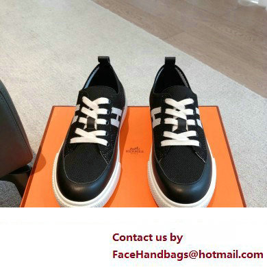 Hermes Knit and calfskin Deep Women/Men Sneakers 05 2023