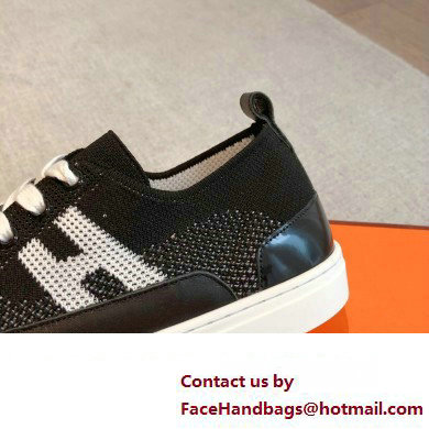 Hermes Knit and calfskin Deep Women/Men Sneakers 05 2023