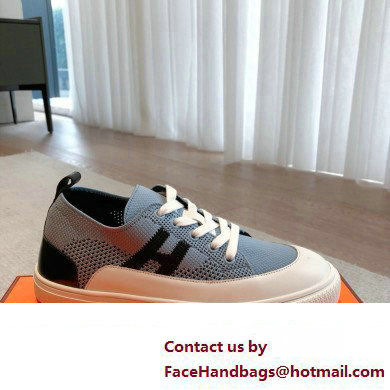 Hermes Knit and calfskin Deep Women/Men Sneakers 06 2023