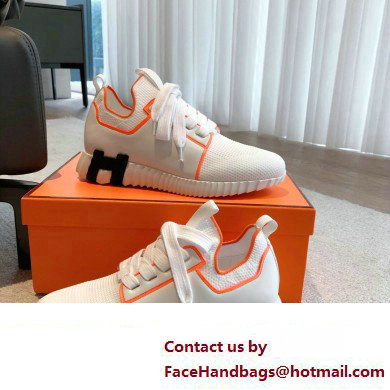 Hermes Knit and calfskin Depart Women/Men Sneakers 02 2023