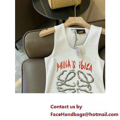 LOEWE Anagram tank top in cotton white/Multicolor 2023