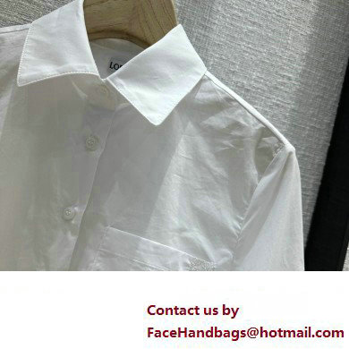 LOEWE Anagram trapeze shirt in cotton poplin WHITE 2023