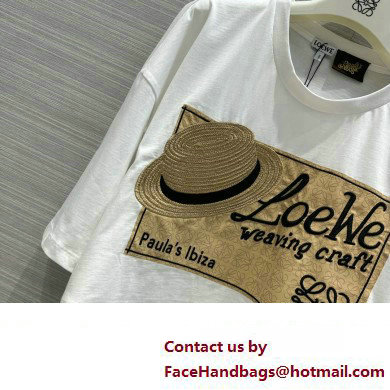 LOEWE hat T-shirt in cotton white 2023