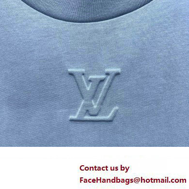 LOUIS VUITTON Embossed LV Cotton T-Shirt BLUE 2023