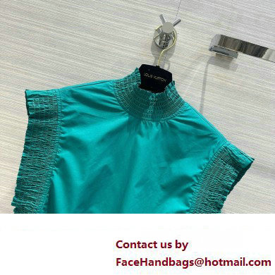 LOUIS VUITTON RUFFLE TRIM TOP GREEN 2023