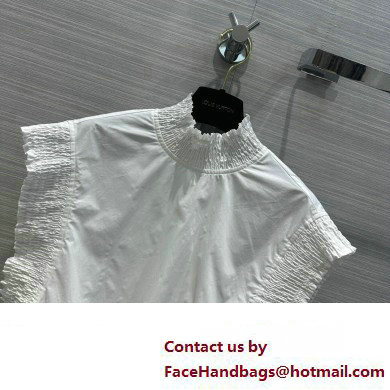 LOUIS VUITTON RUFFLE TRIM TOP WHITE 2023